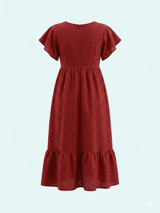 Maroon Flared Maxi Dress 2