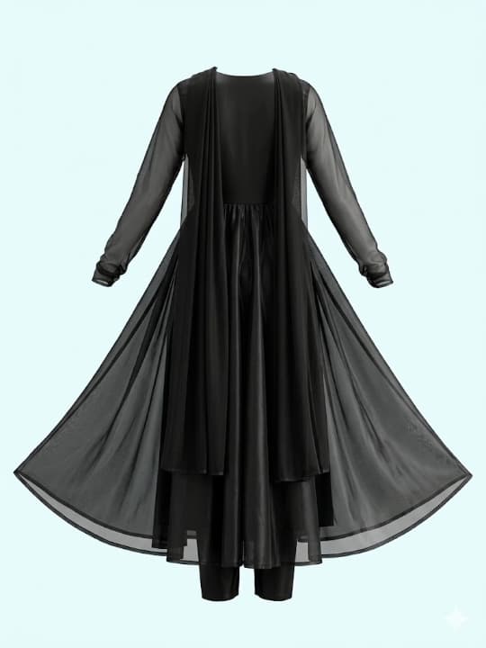 Black Layered Anarkali Dress 2