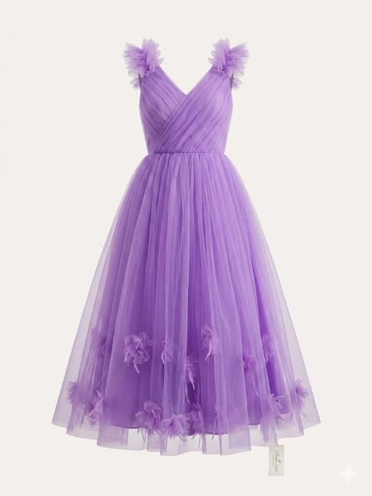 Lavender Tulle Party Dress 1