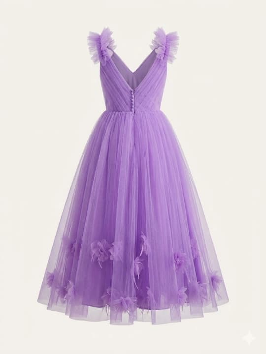 Lavender Tulle Party Dress 2