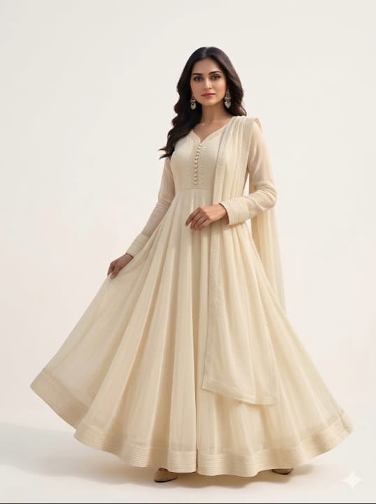 Cream Anarkali Maxi Dress 2