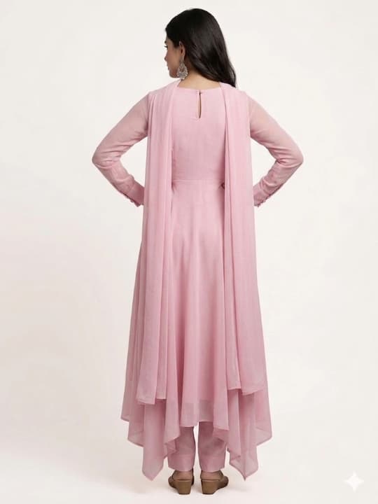 Pink Flared Anarkali Dress 2