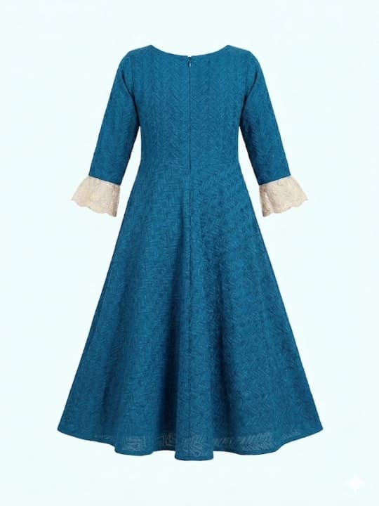 Blue Textured Maxi Dress 2