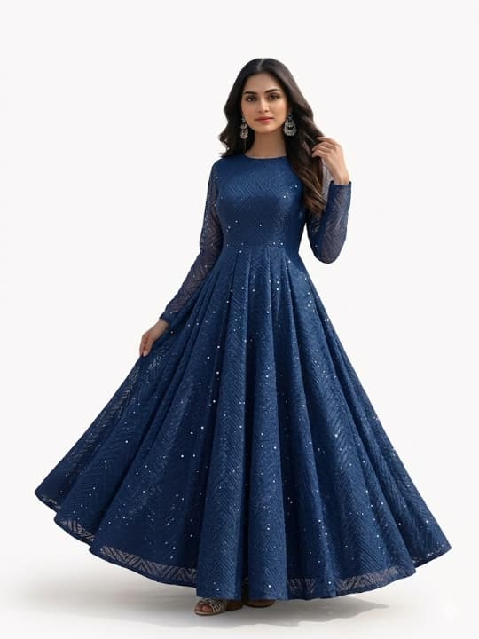 Navy Embellished Maxi Dress 1