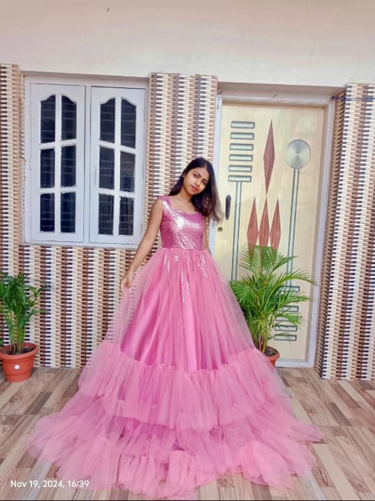 Pink Layered Party Gown 2